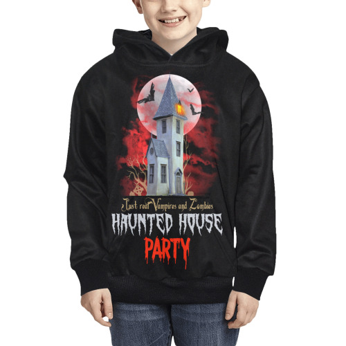 The HAUNTED HOUSE Kids' All Over Print Hoodie (Model H38)