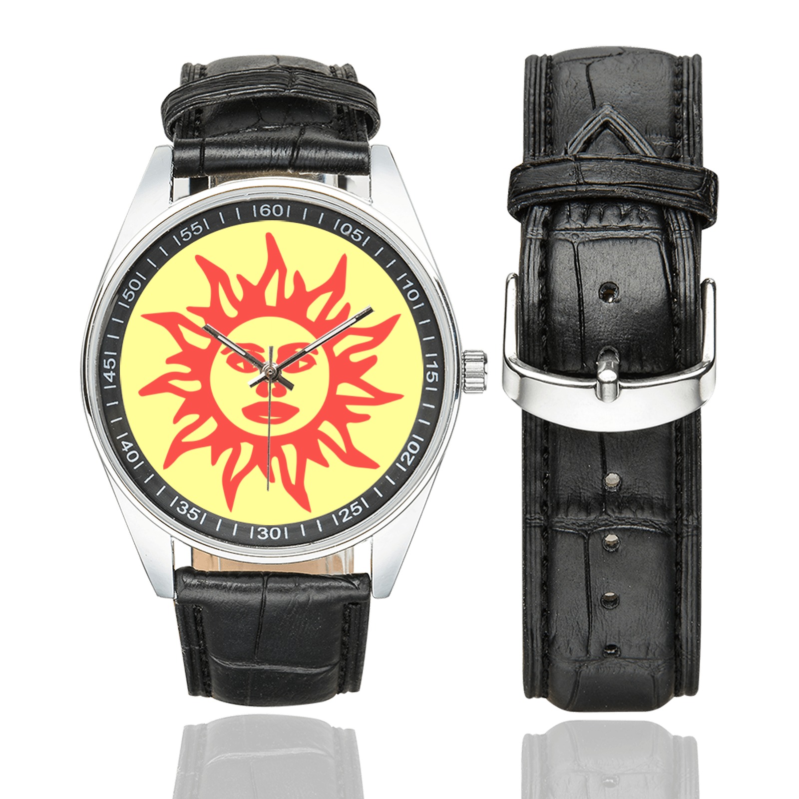 california sunshine Men's Casual Leather Strap Watch(Model 211)