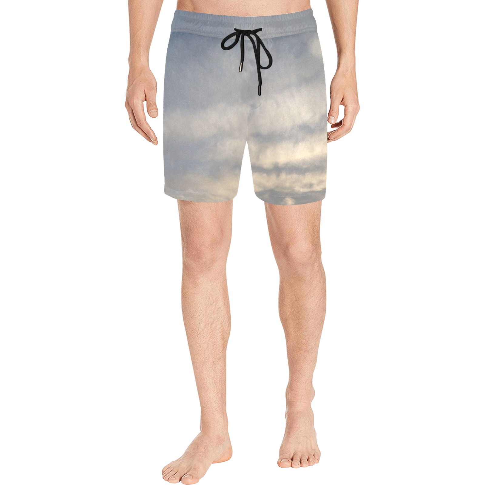 Rippled Cloud Collection Men's Mid-Length Swim Shorts (Model L39)