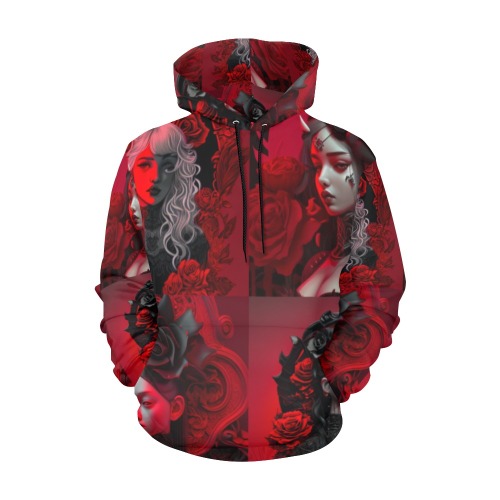 Dark Blood Princess Goth Hoodie All Over Print Hoodie for Men (USA Size) (Model H13)