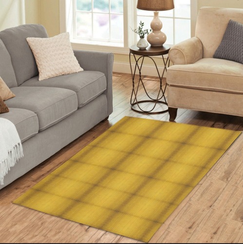 yellow squares Area Rug 5'x3'3''