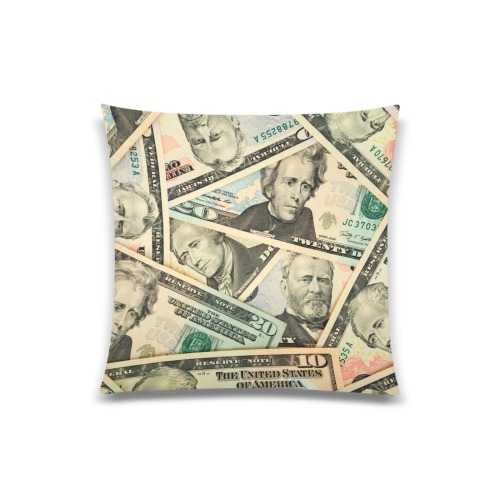 US PAPER CURRENCY Custom Zippered Pillow Case 20"x20"(One Side)
