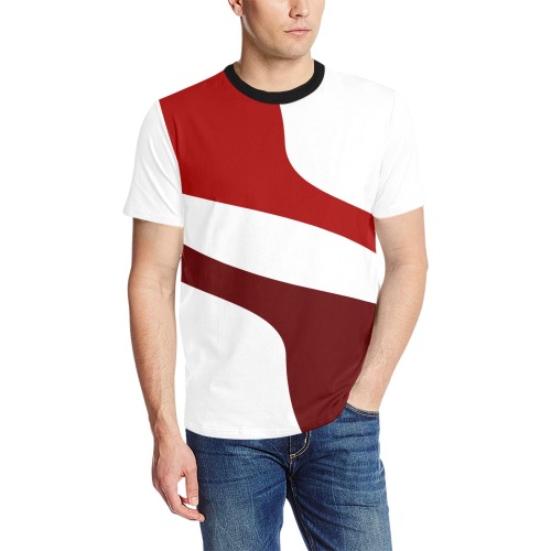 graphic3 Men's All Over Print T-Shirt (Solid Color Neck) (Model T63)