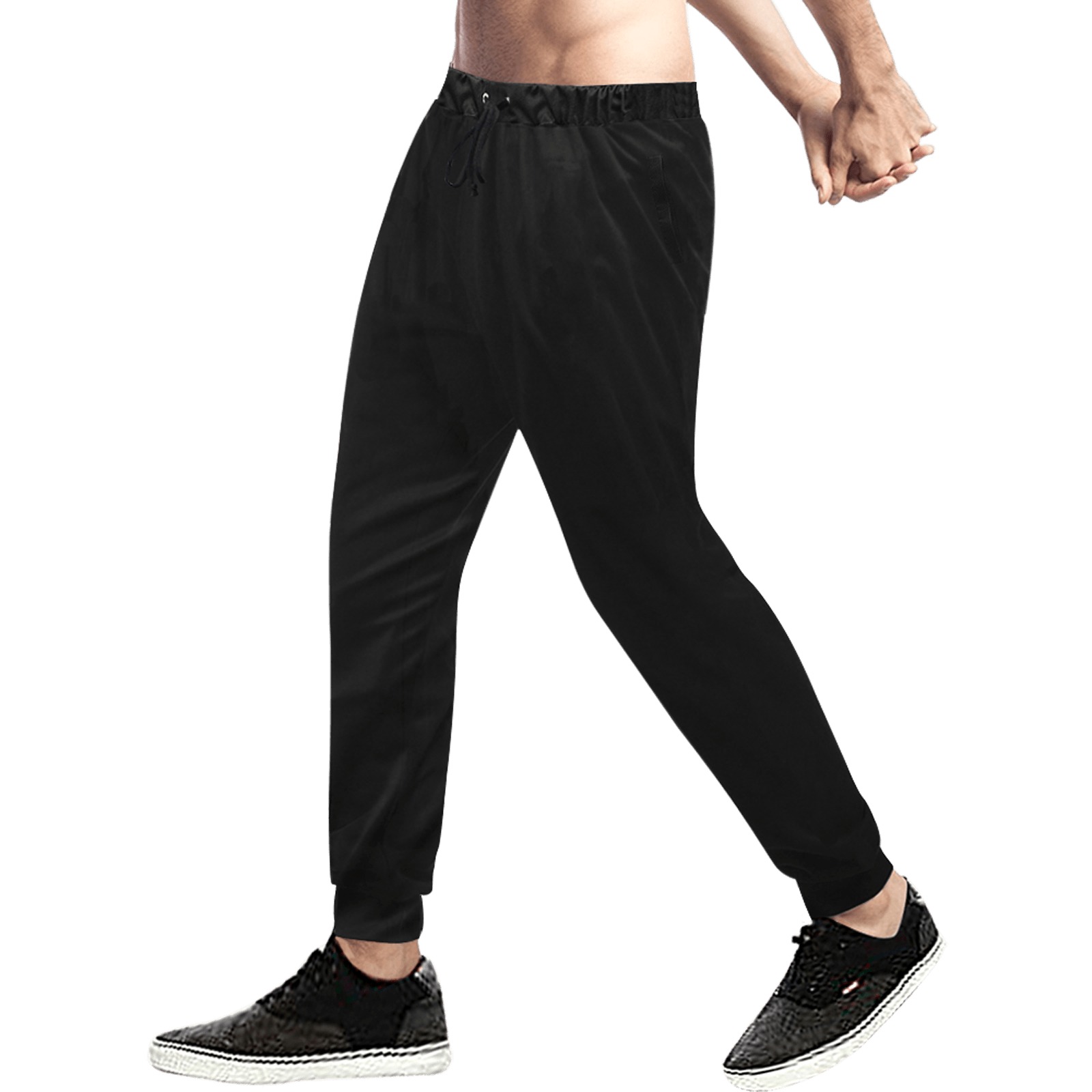 black joggers men Men's All Over Print Sweatpants (Model L11)