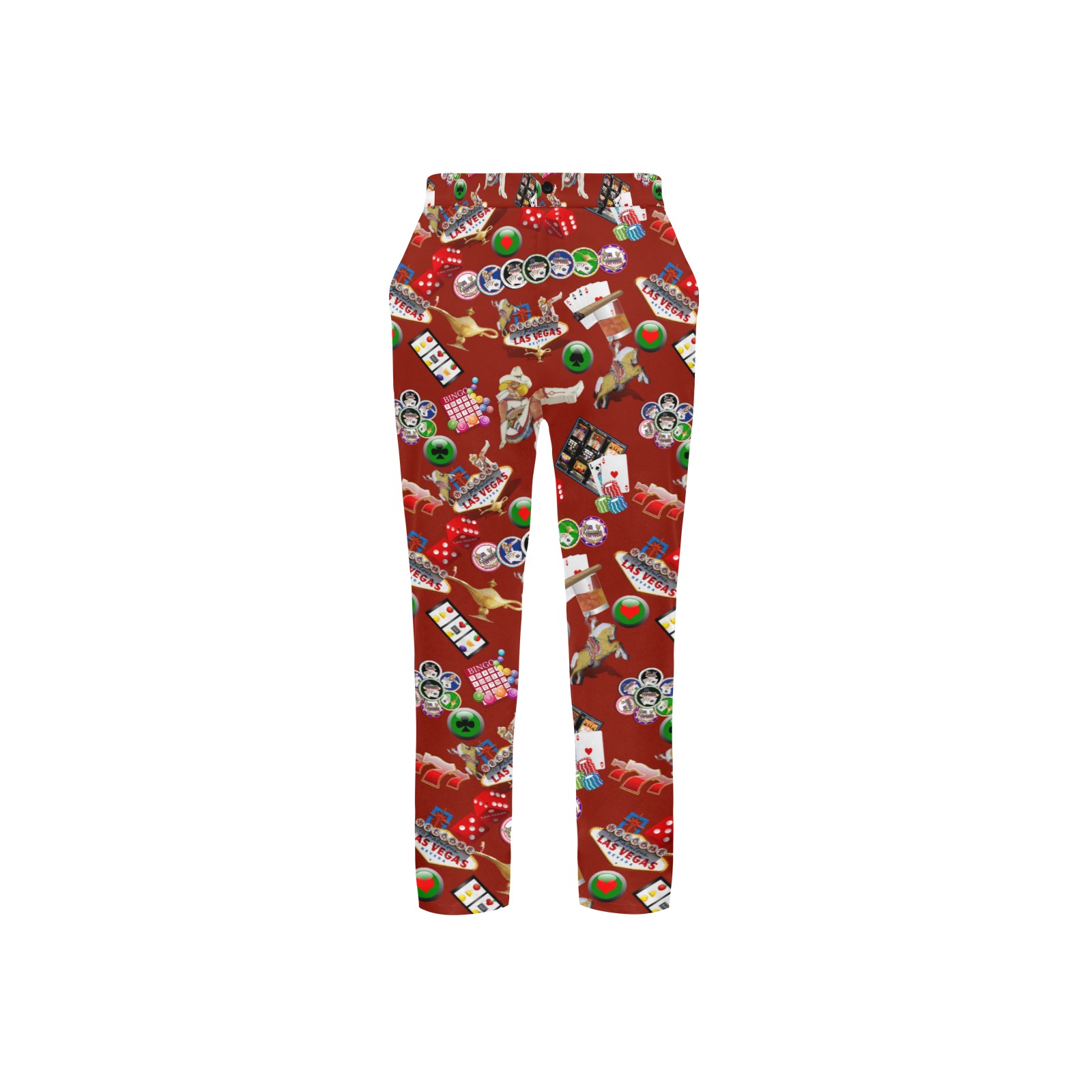 Gamblers Delight on Red Men's All Over Print Casual Trousers (Model L68)