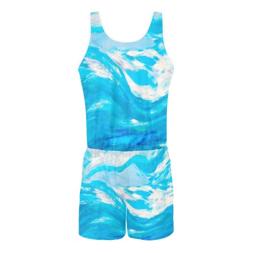 El mar Collection All Over Print Vest Short Jumpsuit