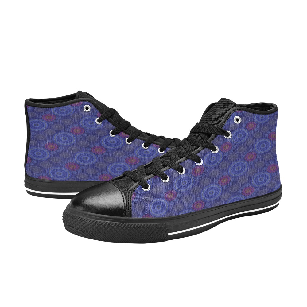 The Berry floral rainy scatter fibers textured Men’s Classic High Top Canvas Shoes (Model 017)