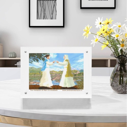 The Visitation ( Mary to Elisabeth ) Acrylic Magnetic Photo Frame 7"x5"