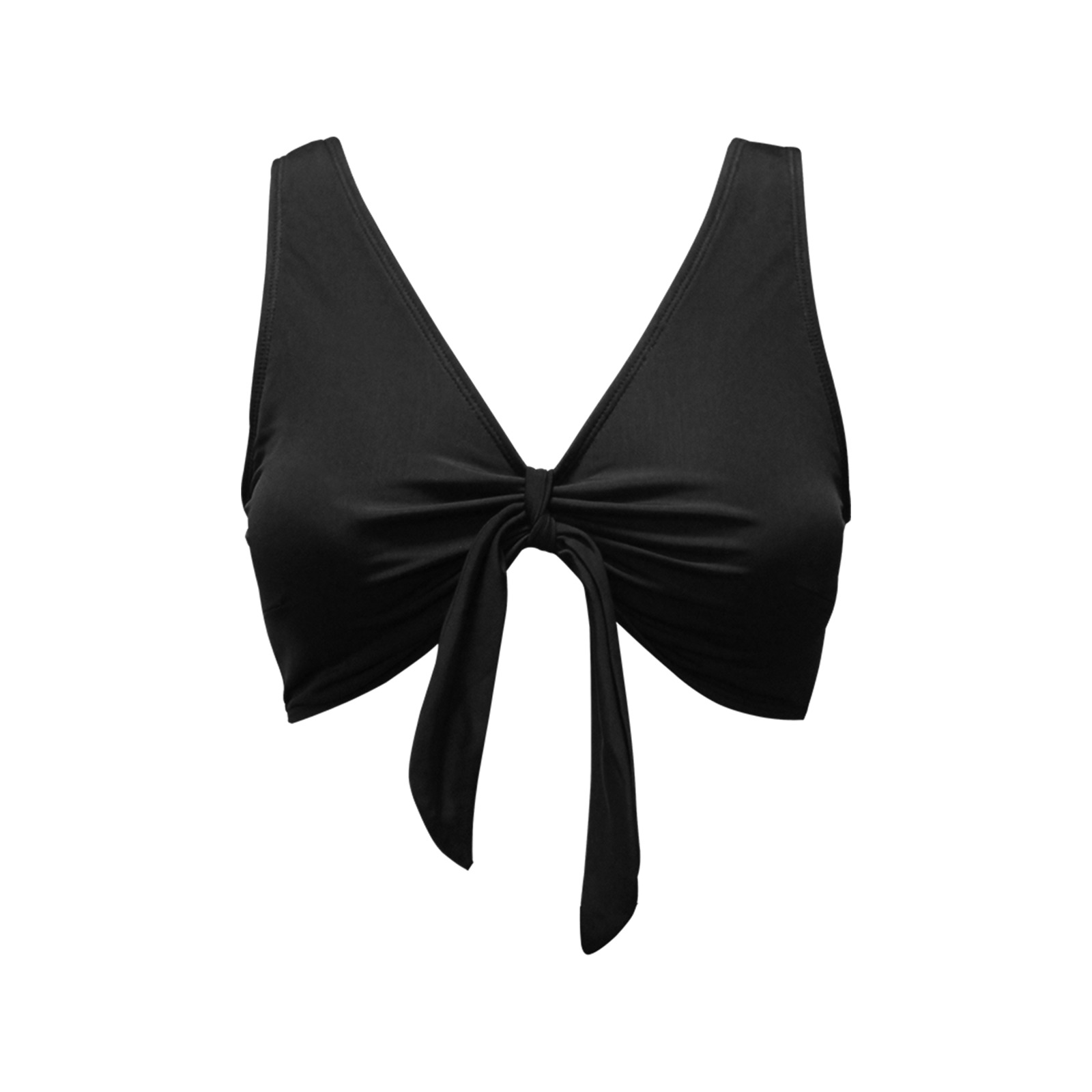 Solid Colors Black Chest Bowknot Bikini Top (Model S33)