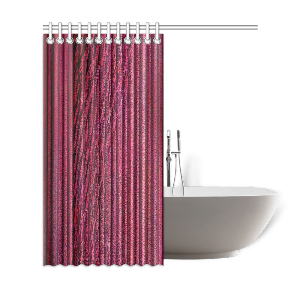 burgundy striped Shower Curtain 69"x72"