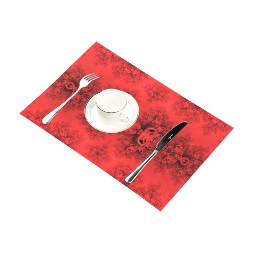 Autumn Reds in the Garden Frost Fractal Placemat 12’’ x 18’’ (Set of 6)