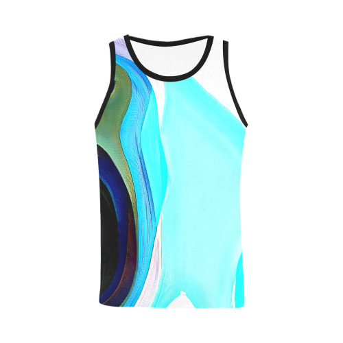 Blue Abstract Art 328 All Over Print Tank Top for Men (Model T43)