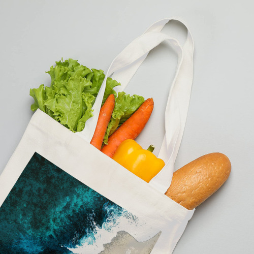 Ocean And Beach Cotton Tote Bag (One-Sided Printing)