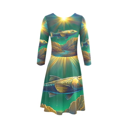 Celestial Swim 3/4 Sleeve Sundress (D23)