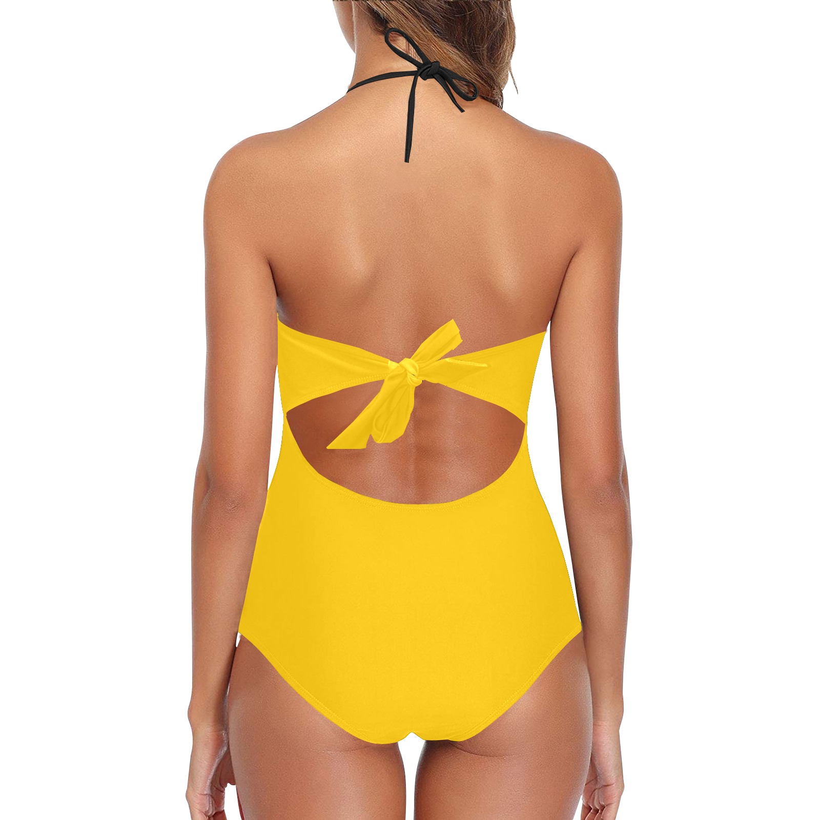 color mango Lace Band Embossing Swimsuit (Model S15)