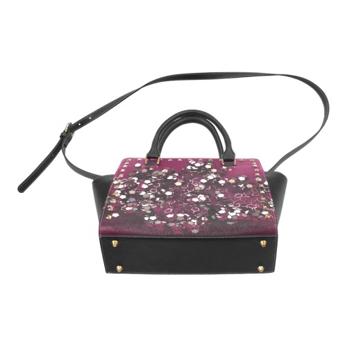 Diamonds and Cranberries Rivet Shoulder Handbag (Model 1645)