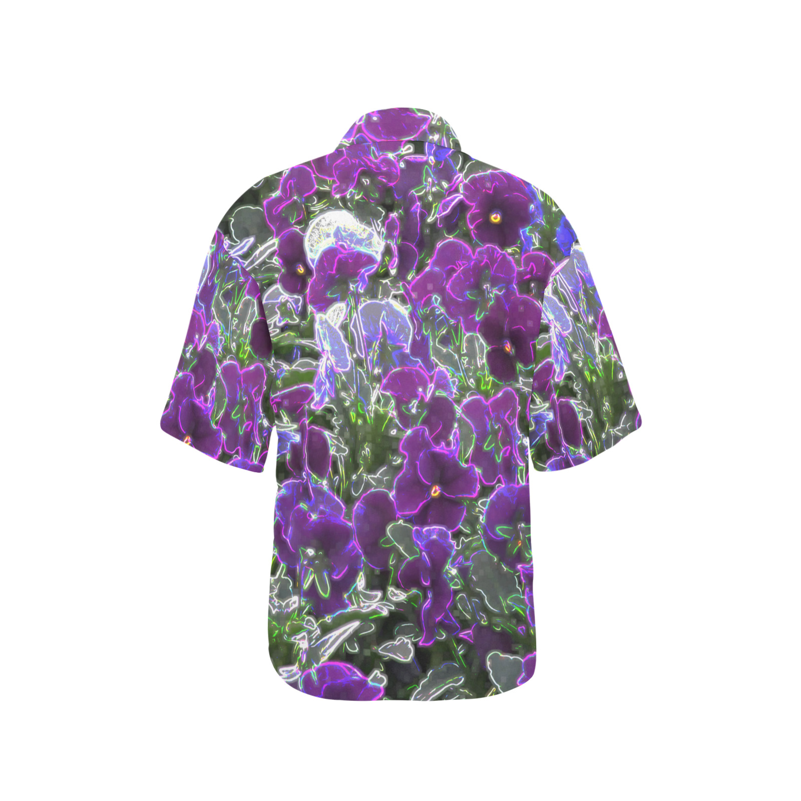 Field Of Purple Flowers 8420 All Over Print Hawaiian Shirt for Women (Model T58)