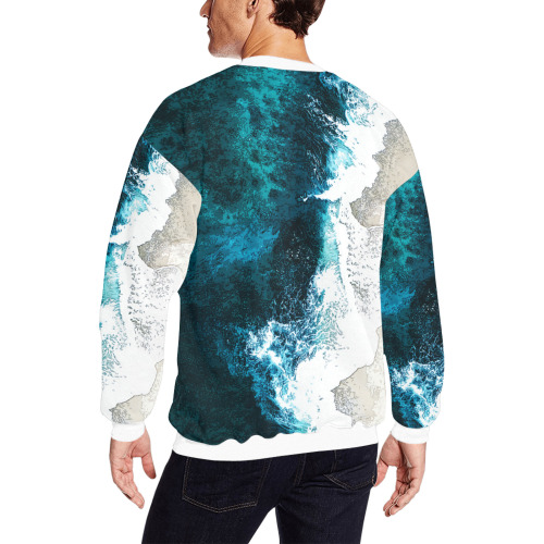 Ocean And Beach All Over Print Crewneck Sweatshirt for Men (Model H18)