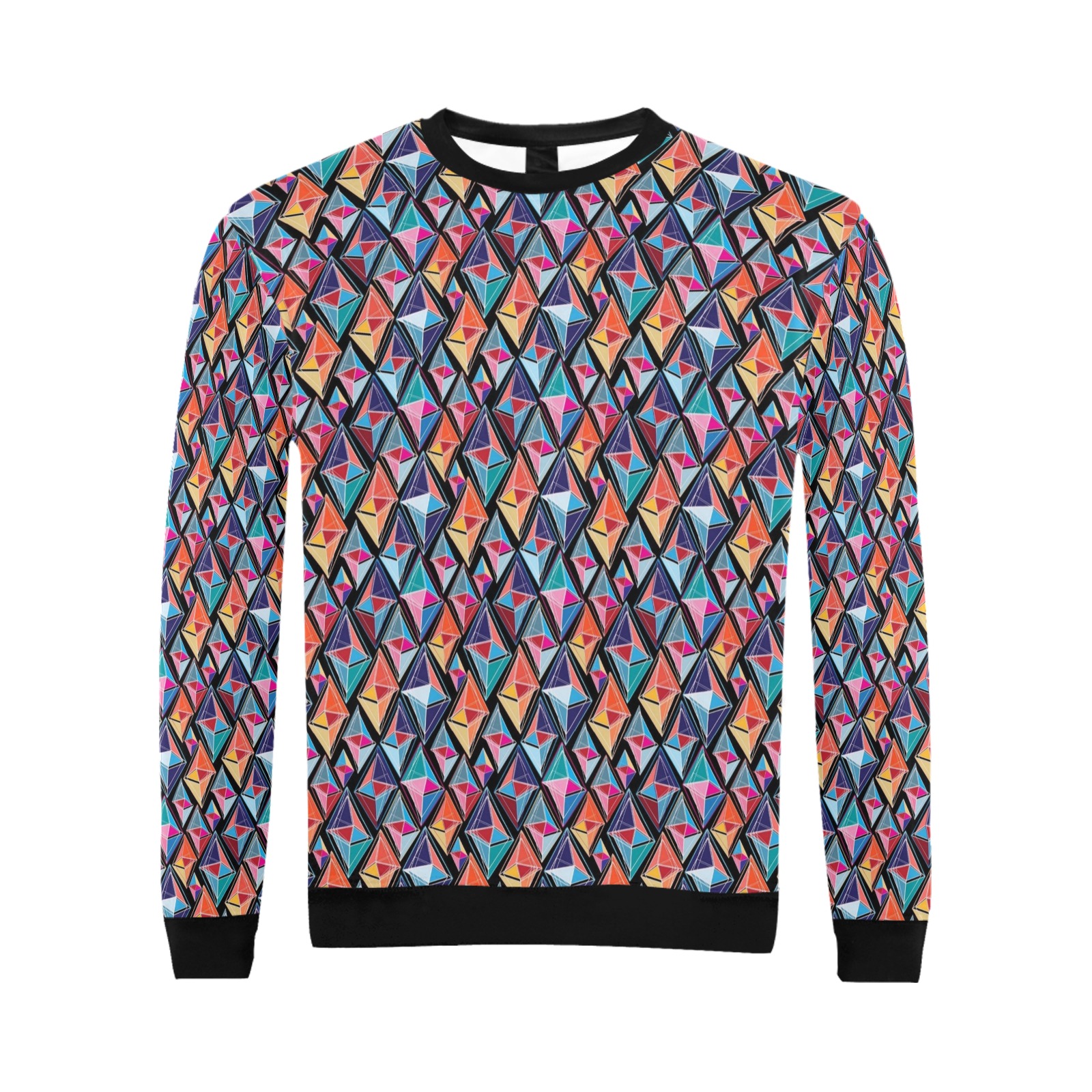 Cute Colorful Geometric Mid Century All Over Print Crewneck Sweatshirt for Men (Model H18)