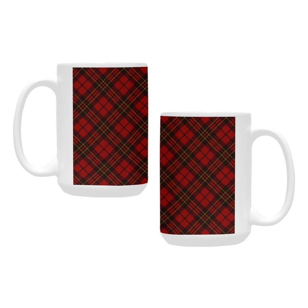 Red tartan plaid winter Christmas pattern holidays Custom Ceramic Mug (15OZ)