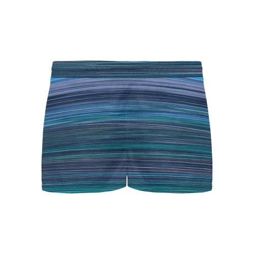Abstract Blue Horizontal Stripes Women's Pajama Shorts