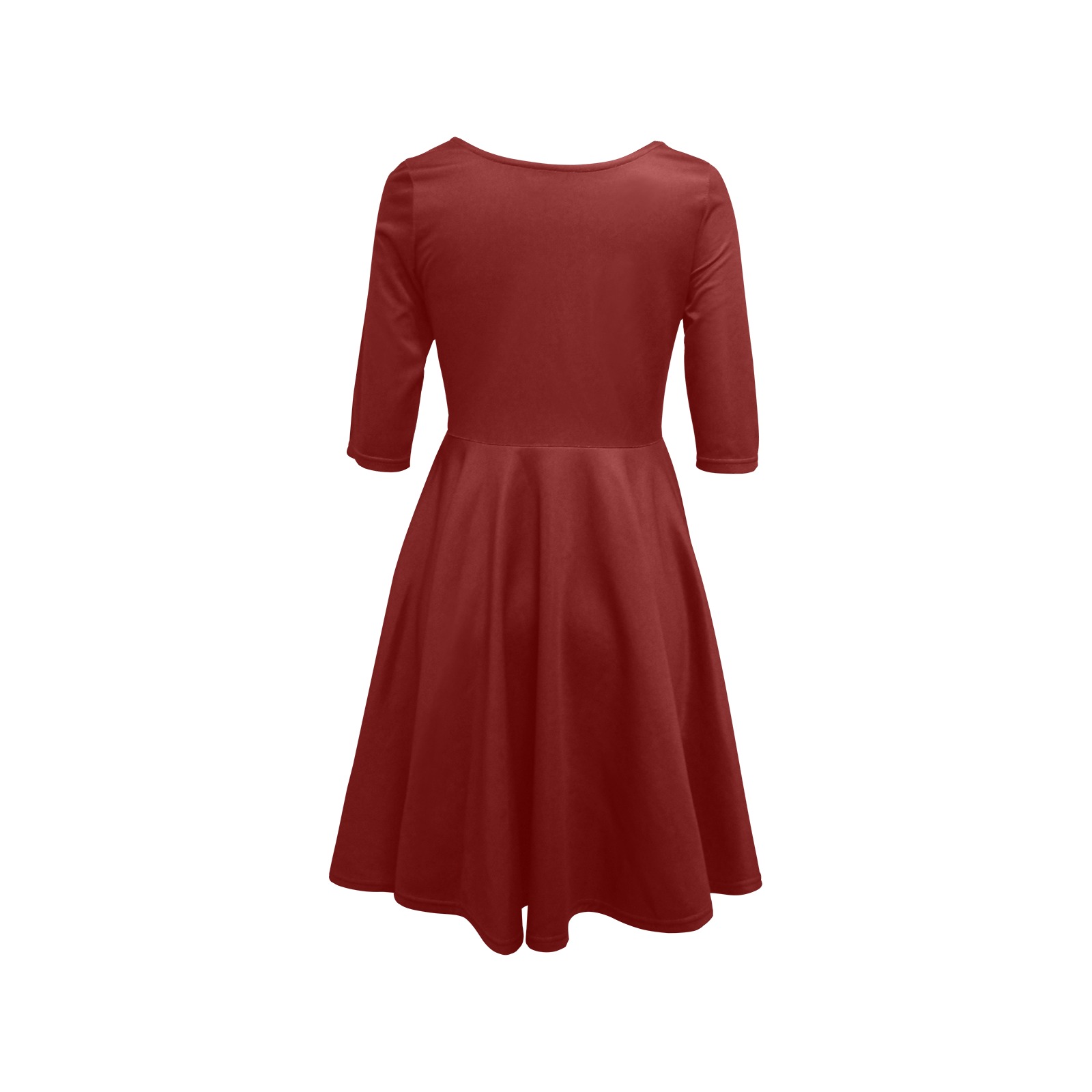 color blood red Half Sleeve Skater Dress (Model D61)