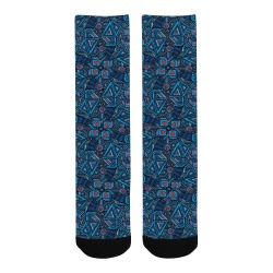 Blue Doodles - Hearts And Smiles Men's Custom Socks