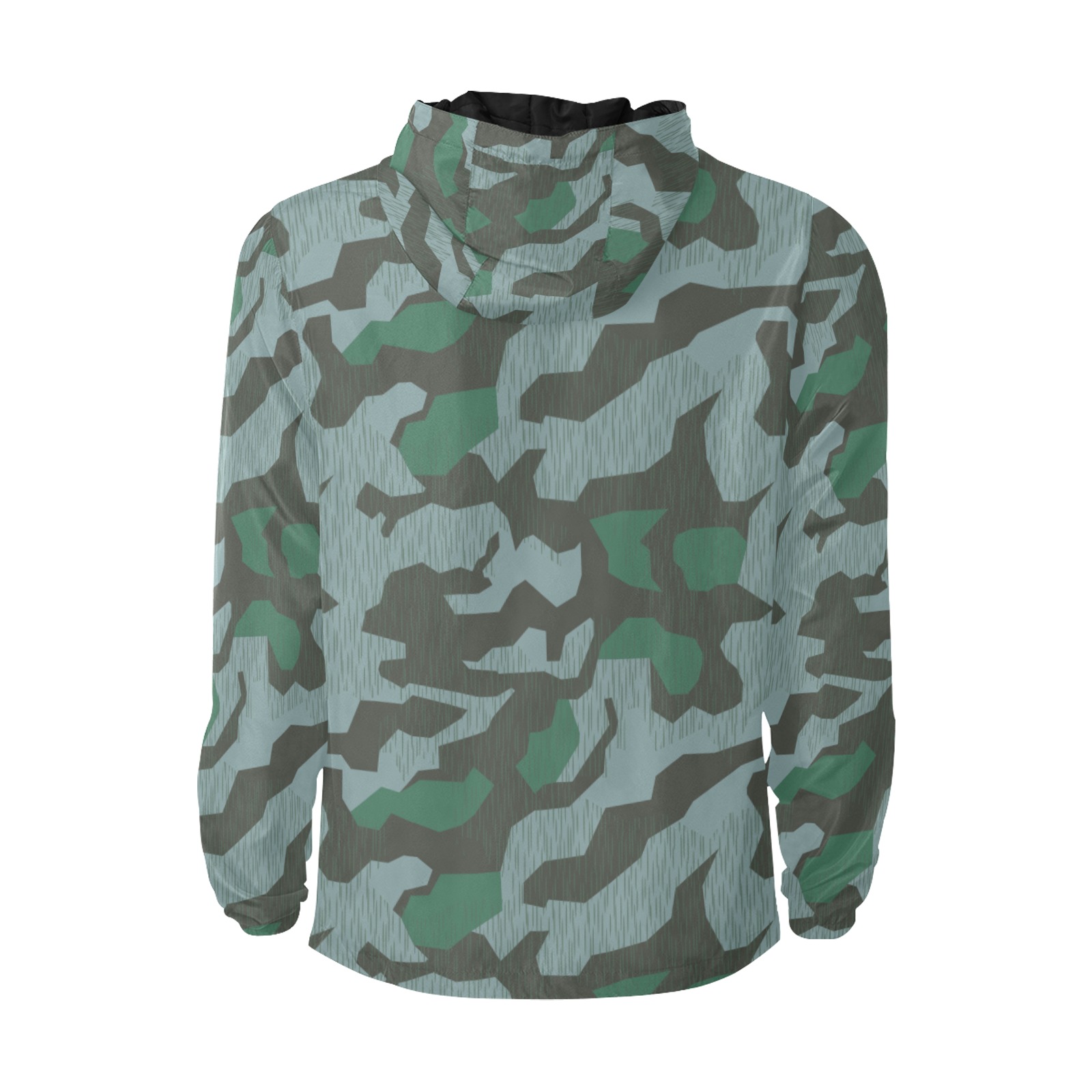 German WWII Splittermuster A Camouflage All Over Print Quilted Windbreaker for Men (Model H35)