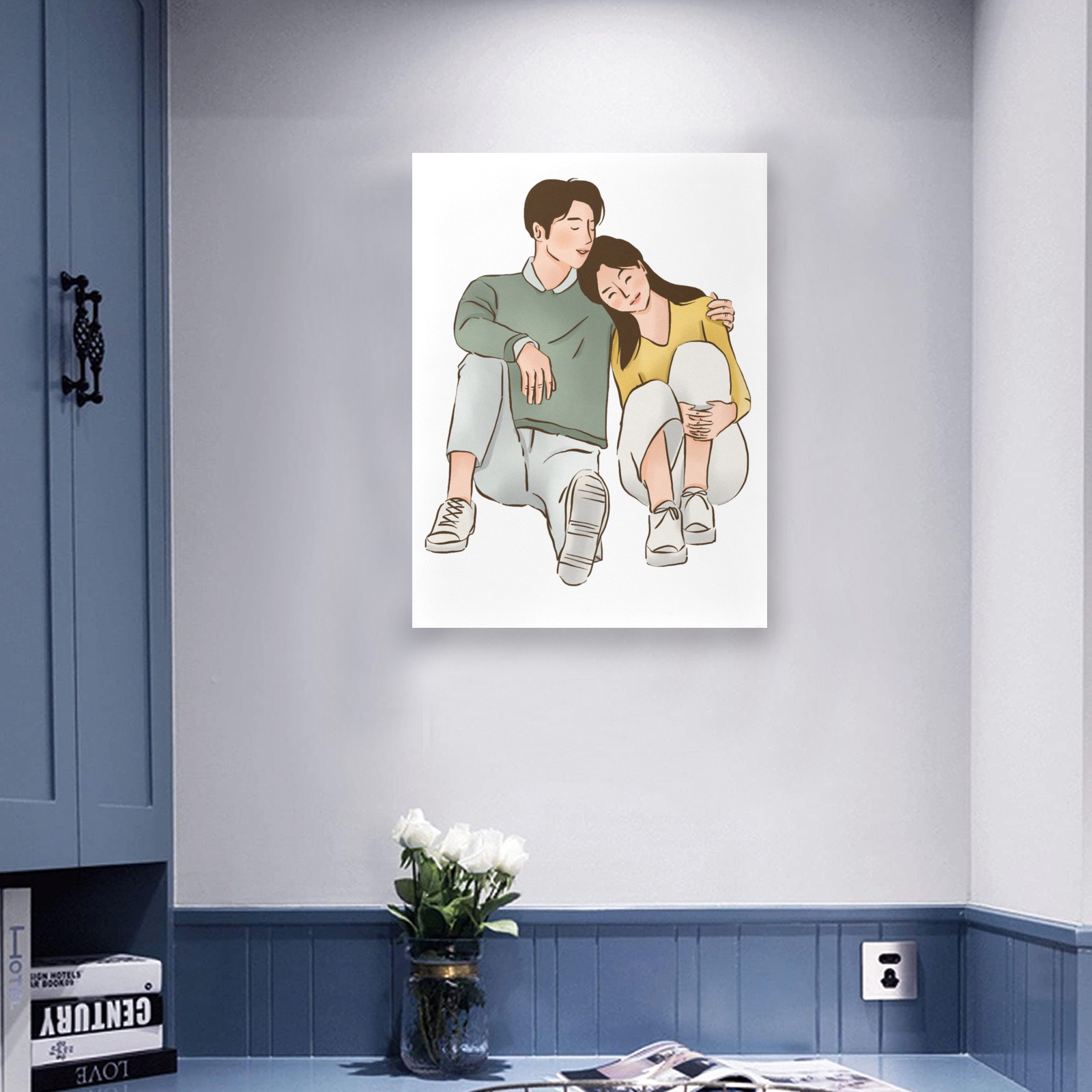 Finding peace in you Couple design Frame Canvas Print 24"x32"