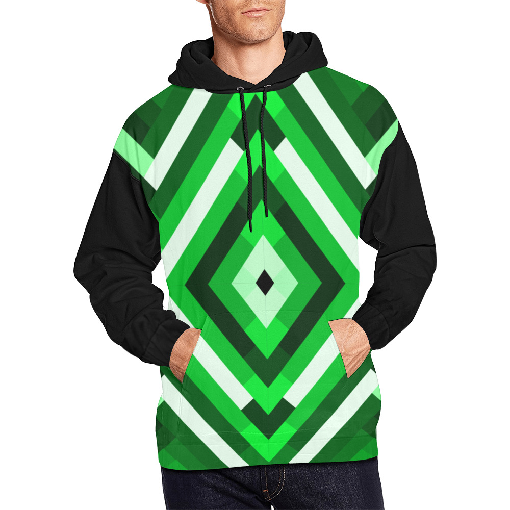 retrogreen All Over Print Hoodie for Men (USA Size) (Model H13)