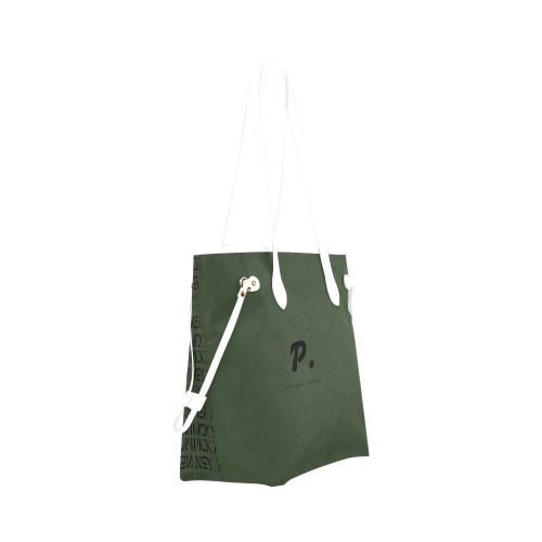 Pickney Tings Handbag Green and White Clover Canvas Tote Bag (Model 1661)
