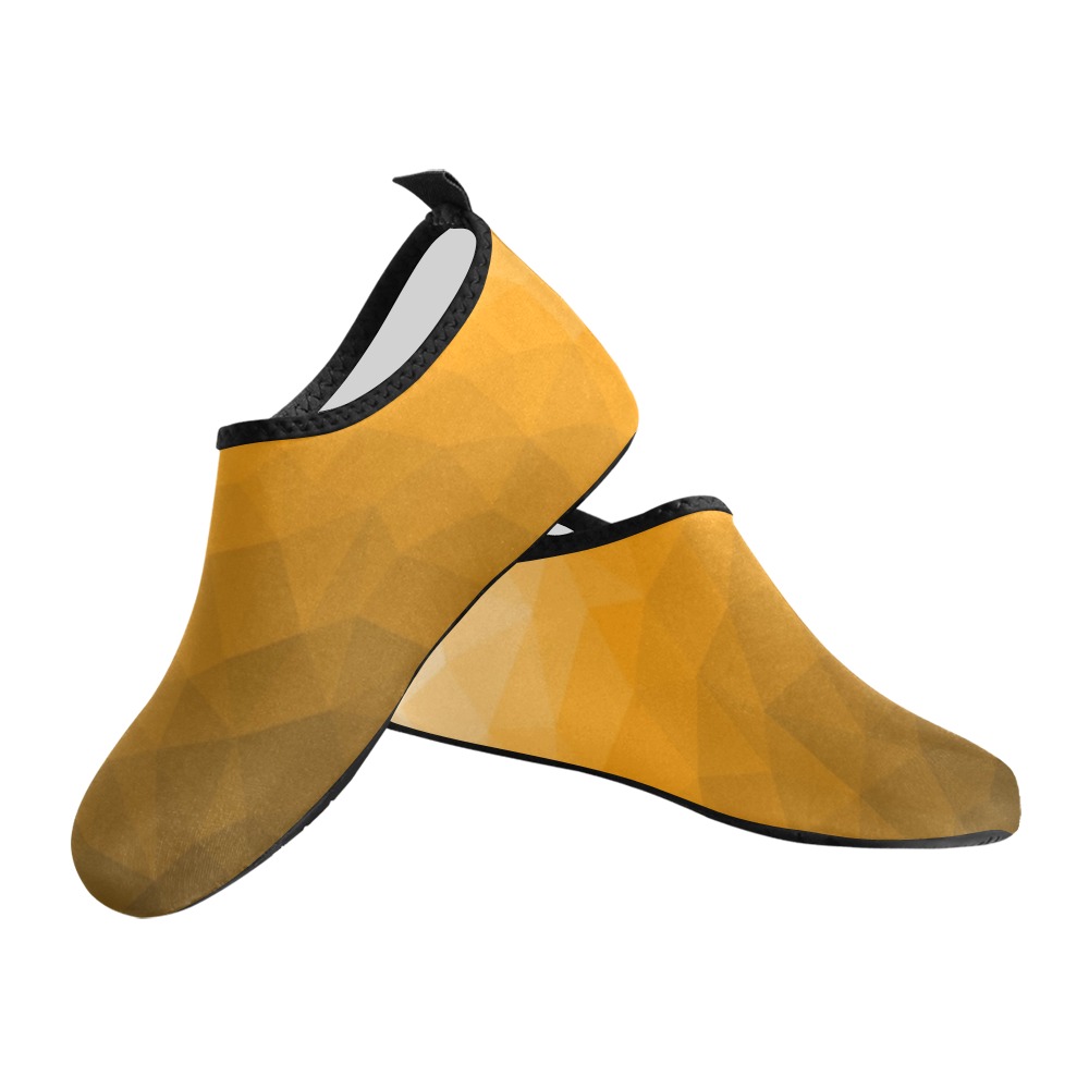 Orange gradient geometric mesh pattern Women's Slip-On Water Shoes (Model 056)