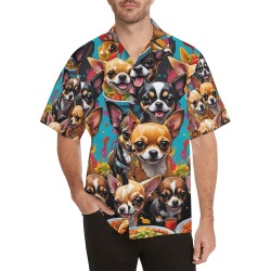 CHIHUAHUAS EATING MEXICAN FOOD 2 Hawaiian Shirt (Model T58)