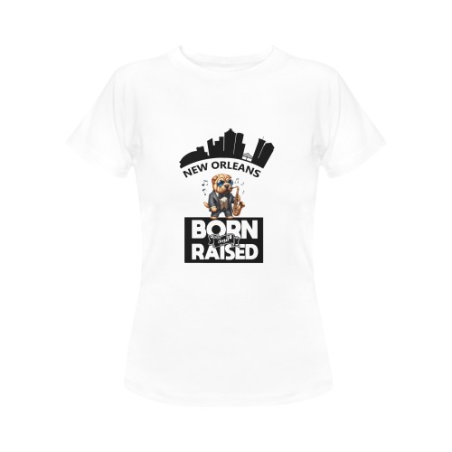 Jazz Shar Pei New Orleans Born And Raised Women's T-Shirt in USA Size (Front Printing Only)