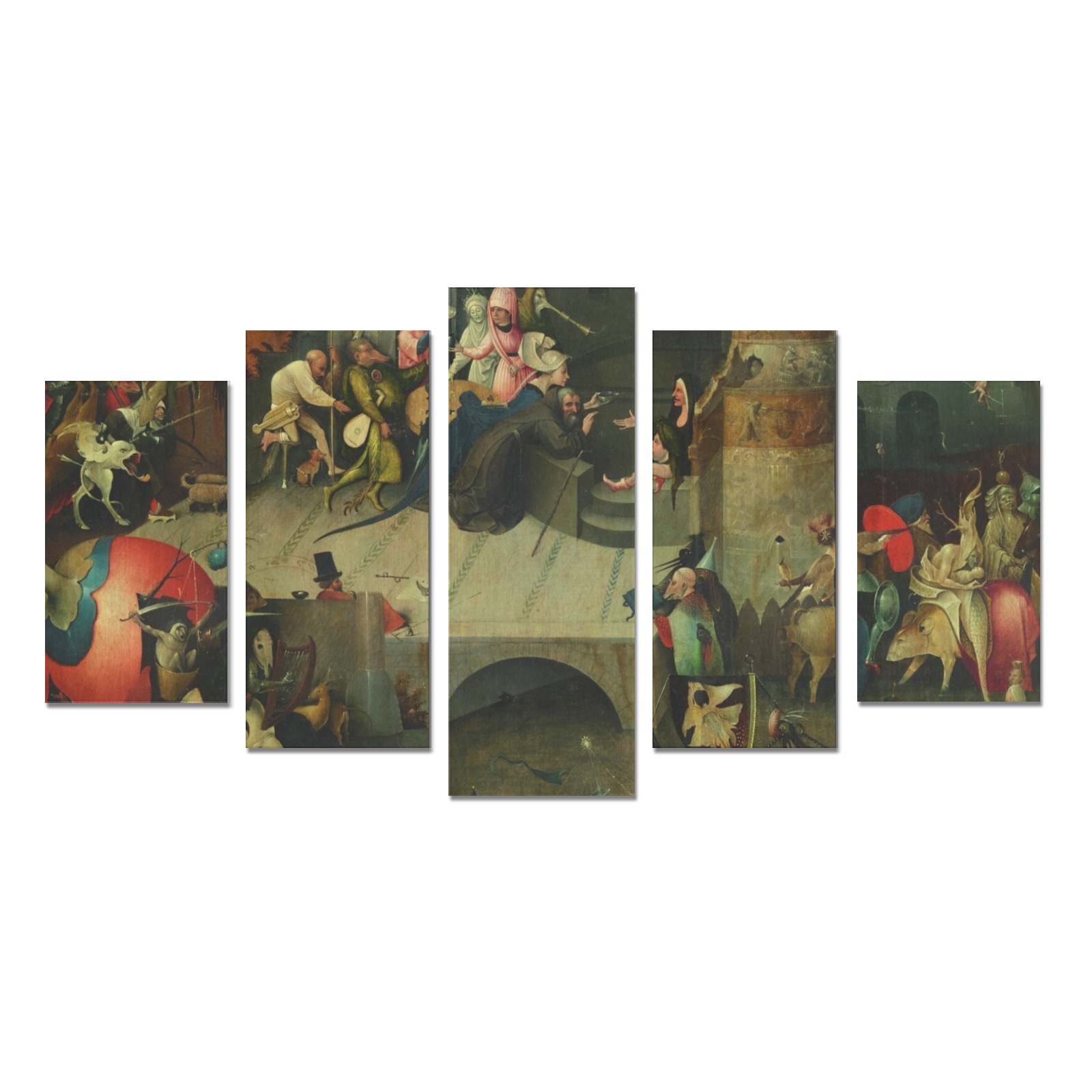 Hieronymus Bosch-The Temptation of St Anthony Canvas Print Sets A (No Frame)