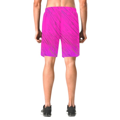 Marbled Pink Men's All Over Print Elastic Beach Shorts (Model L20)