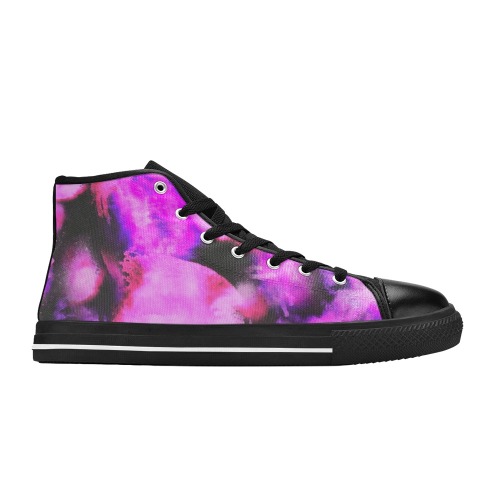 Graffiti dots pink and dark-2 Women's Classic High Top Canvas Shoes (Model 017)