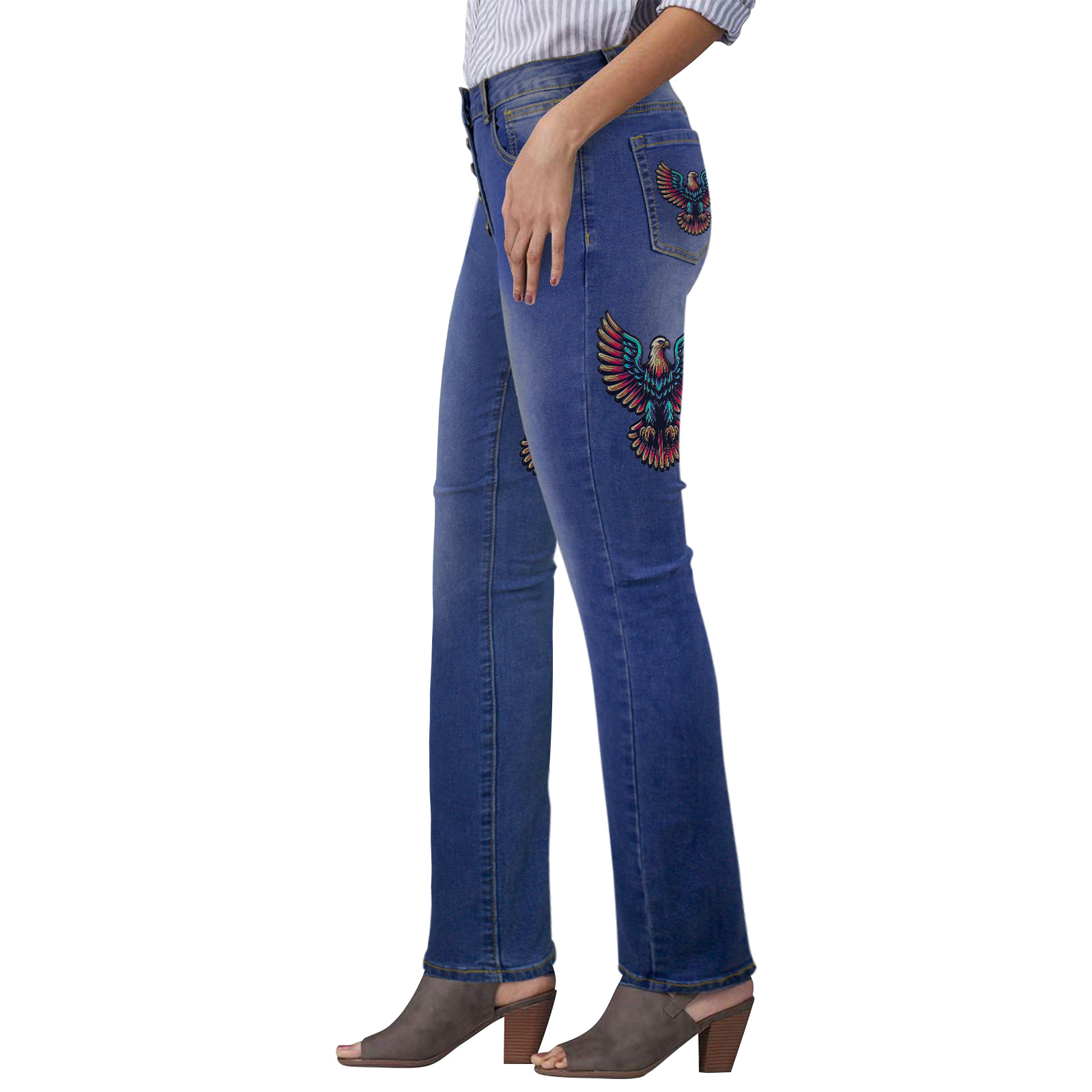 402 American Eagle Women's Jeans (Back Printing) (Model L75)
