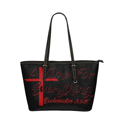 A Time For everything tote sm Leather Tote Bag/Small (Model 1651)