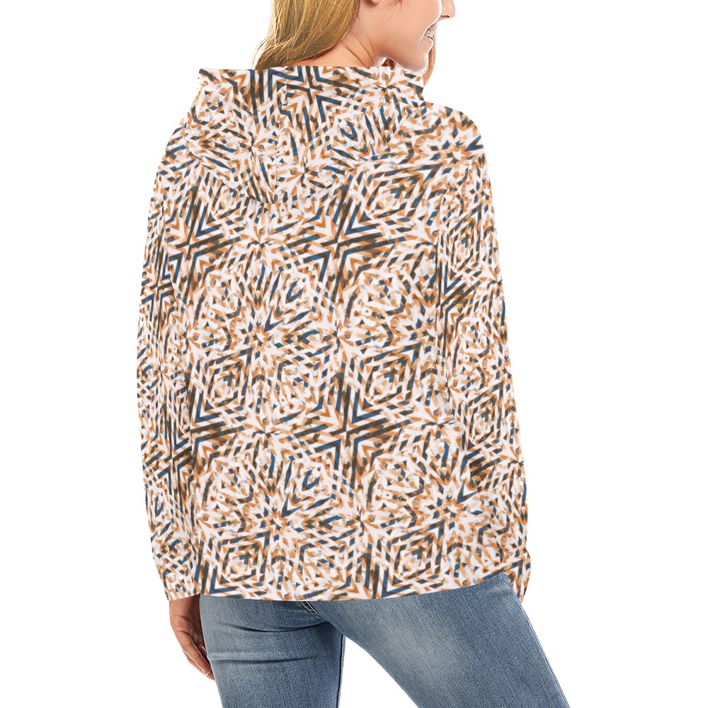 Geometric vintage mosaic 23 All Over Print Hoodie for Women (USA Size) (Model H13)