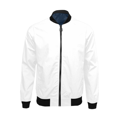 WHITE All Over Print Bomber Jacket for Men (Model H19)