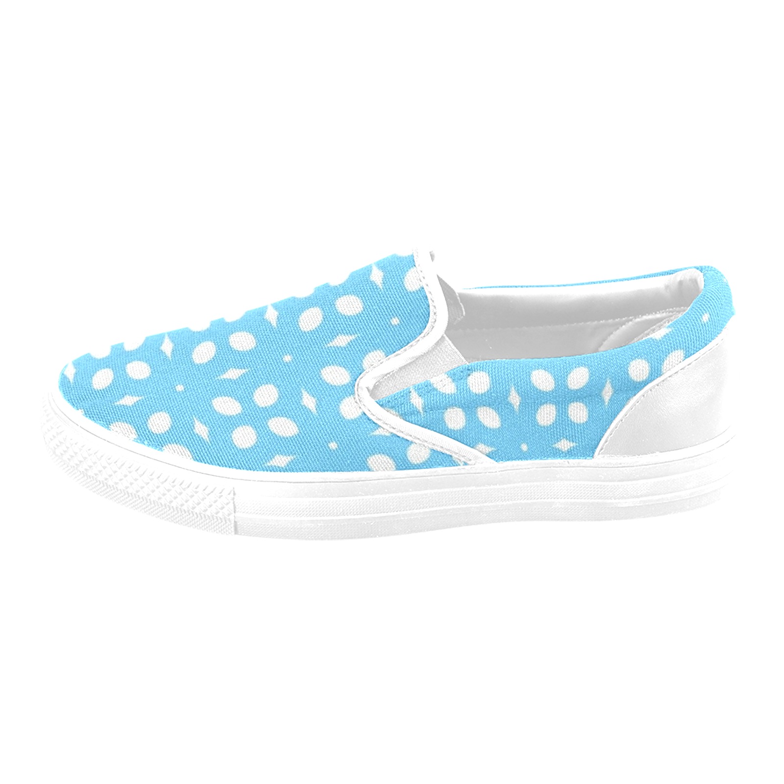 Pastel Blue Abstract 1 Women's Unusual Slip-on Canvas Shoes (Model 019)