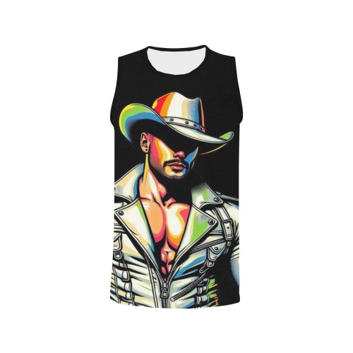 Cowboy White by Fetishgay All Over Print Basketball Jersey