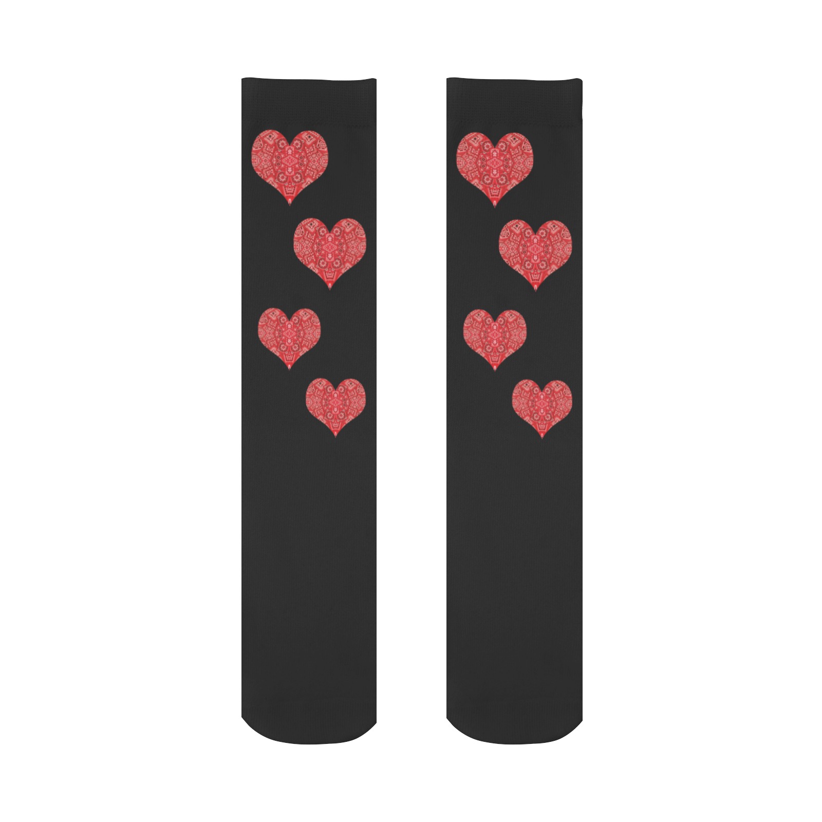 Bandana Hearts on Black All Over Print Socks for Women