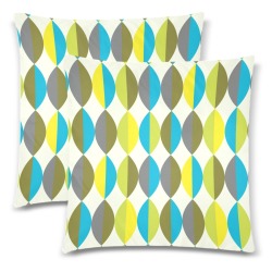 Mid Century Modern Custom Zippered Pillow Cases 18"x 18" (Twin Sides) (Set of 2)