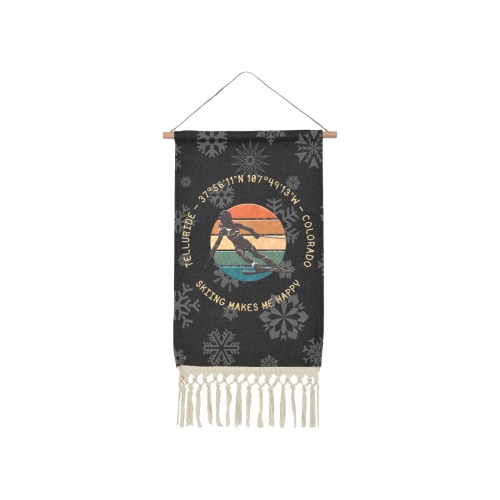 Ski Telluride, Colorado - Woman Skier, Golden Text