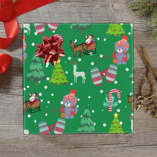christmas design with green Gift Wrapping Paper 58"x 23" (2 Rolls)