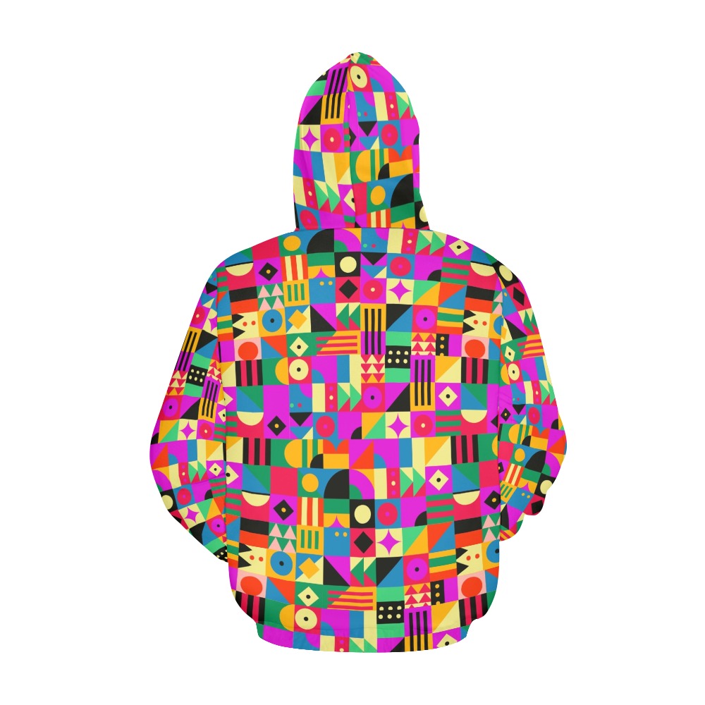 Colorful Abstract Pattern All Over Print Hoodie for Women (USA Size) (Model H13)