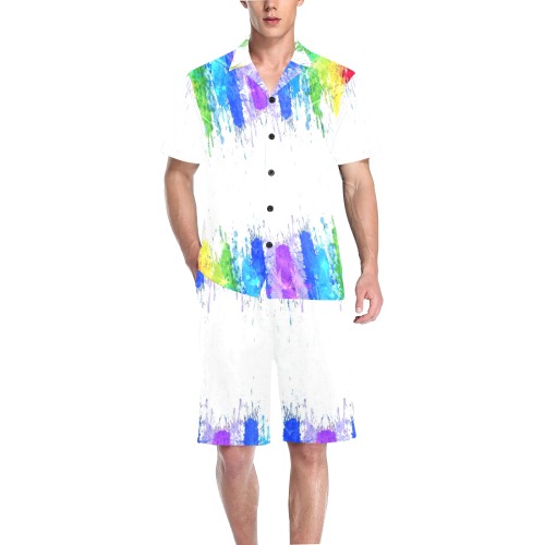 Rainbow 2021 by Nico Bielow Men's V-Neck Short Pajama Set