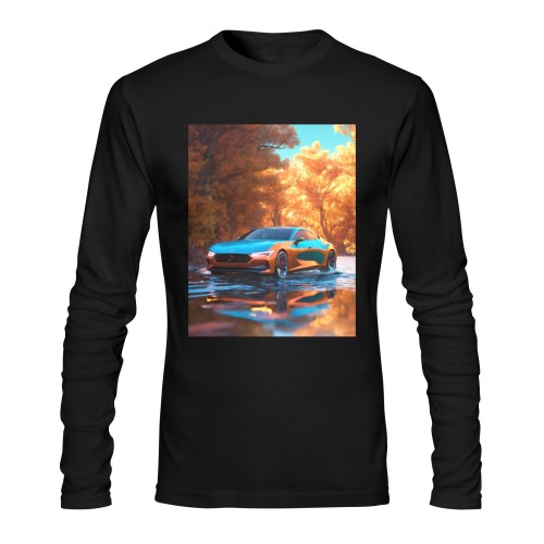 Car walking on water Sunny Men's T-shirt (long-sleeve) (Model T08)